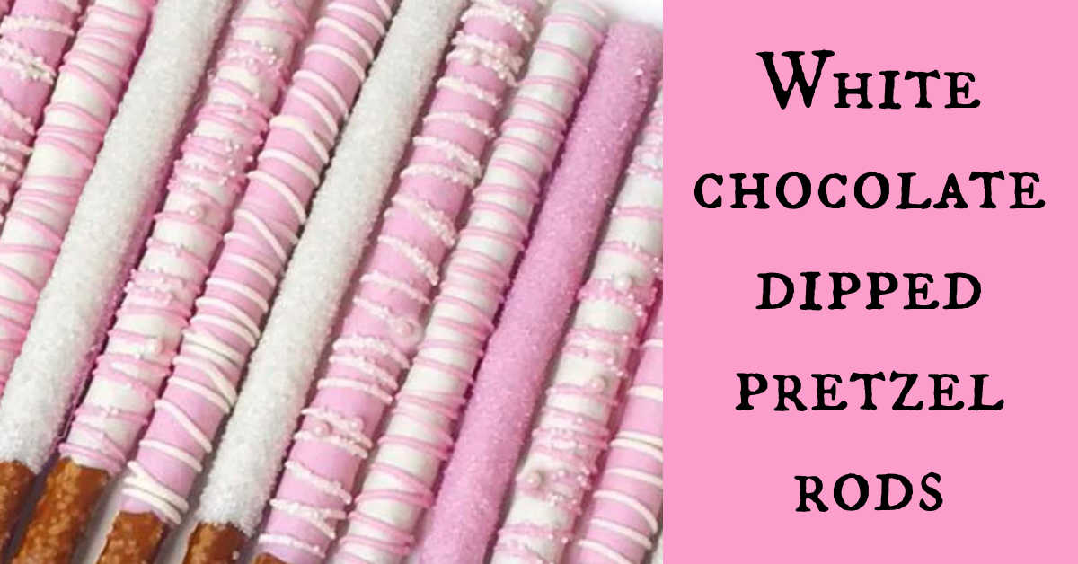 white chocolate dipped pretzel rods